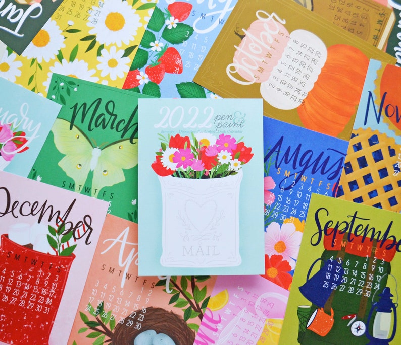 2022 calendar REFILL only DOUBLE Sided 5x7 Mini Calendar Etsy