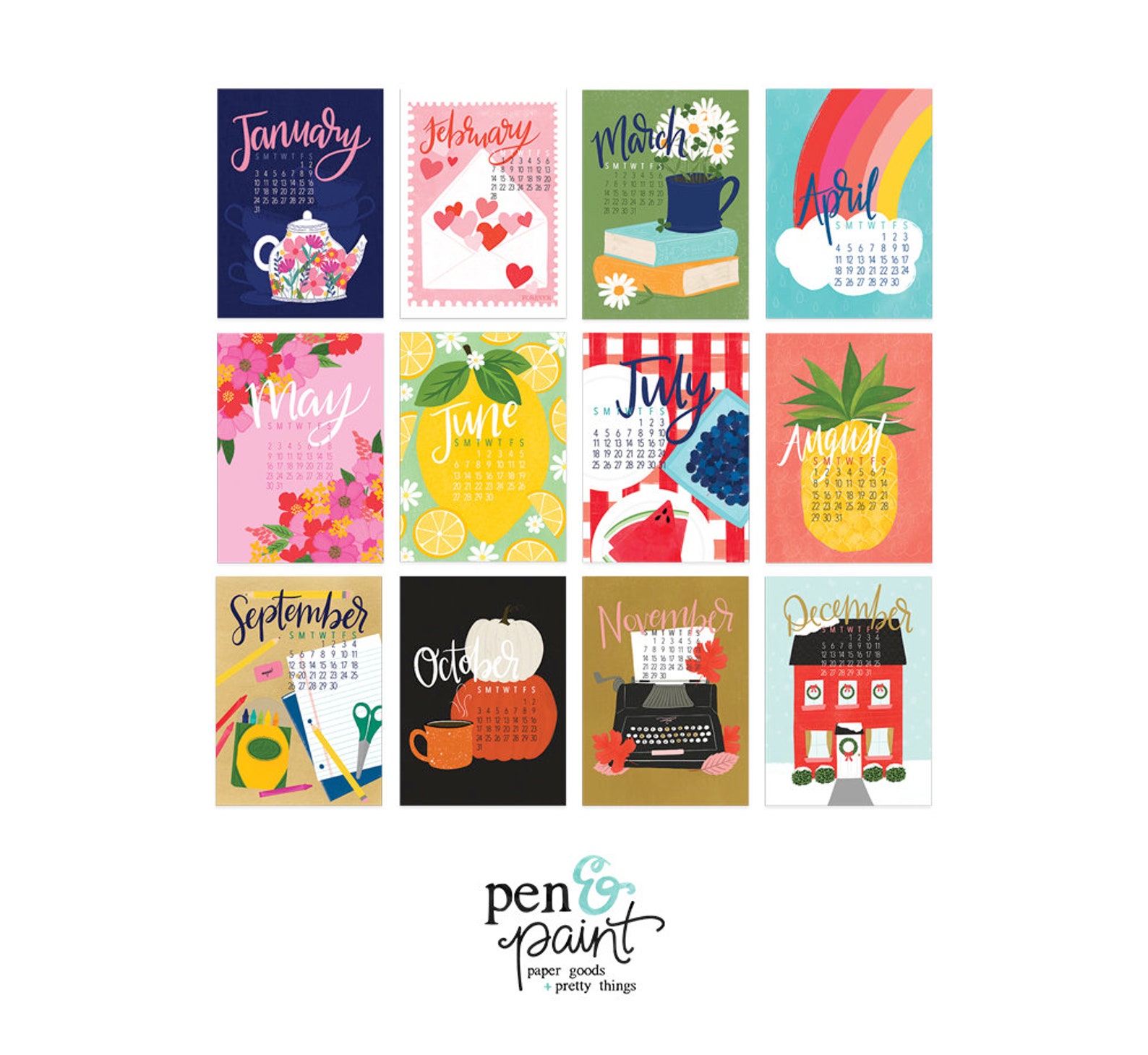 2021 calendar REFILL only DOUBLE Sided 5x7 Mini Calendar | Etsy