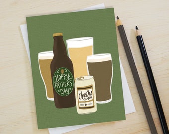Hoppy Father's Day, Beer Father's Day card, Happy Father's Day, beer lover, funny Father's Day card