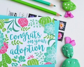 Rainbow and sunshine personalised adoption family card. Adoption Card Congratulations on your loving adoption