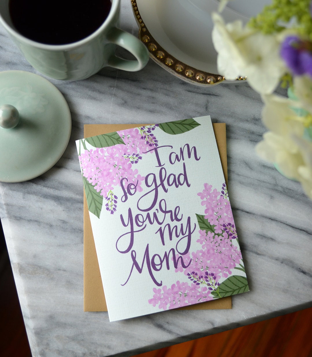 I Am so Glad You're My Mom, Mother's Day Card Floral, Happy Mother's ...