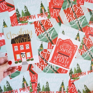 Christmas wishes Postcard Set, 8 postcards, Letters to Santa, Greetings from the North Pole, Happy Mail, Post card, holiday card, cheer