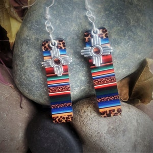 Zia Earring, Zia Serape, Cheetah Earring, Southwest Earring, Popular Earring