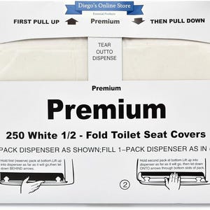 Copriwater Copriwater monouso piegati a metà, 1000 pezzi, bianchi, confezione da 4 da 250 copriwater di carta gettabili per il bagno