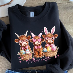 Easter Cow Sweatshirt, Heifer Easter Day Shirt, Funny Easter Shirt, Gift For Easter, Easter Animal Shirt, Cute Easter Shirt, Easter Kids Tee