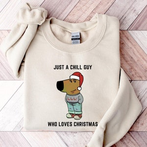 I'm Just A Chill Guy Sweatshirt, TikTok Meme Shirt,Chill Guy Trendy Meme Gift,Funny Viral Dog Cartoon Sweater,Funny Shirt Gift For Boyfriend