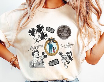 Retro Walt Disney and  Mickey Mouse Tee, Walt and Mickey Sweatshirt, Disneyland Tee, Walt Disney Disneyland Tee, Disney World Trip