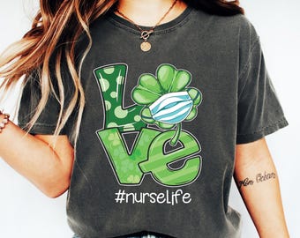 St Patricks Day Nurse Shirt, Lucky Nurse, Green Shamrock Tee, Saint Paddy Celebration Sweatshirt, RN Gift, Medical Assistant