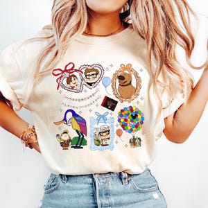 Retro Coquette Bow Disney Pixar Up shirt, Carl and Ellie shirt, Adventure is Out There, Disney Family Trip shirts, WDW Disneyland Matching