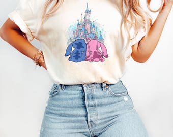Disney Stitch Shirt, Mickey Castle Tee, Lilo and Stitch, Stitch Angel Besties Sweatshirt, Disneyland Shirt, Disney Vacation Shirts
