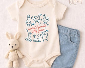 Auntie's Favorite Silly Goose Bodysuit, Cute Infant Gift