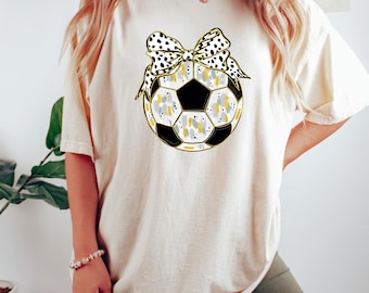 Coquette Soccer Shirt, Soccer Bow Sweatshirt, Soccer Mom Shirt, Game Day Shirt, Aesthetic Game Day Shirts, Sports Mom, Gift For Mom