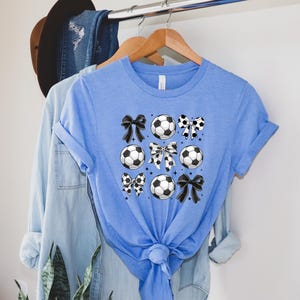 Coquette Soccer Sweatshirt — Bow and Ball Graphic Crewneck, Soccer Mom Gift, Aesthetic Game Day Shirt for Women image 3