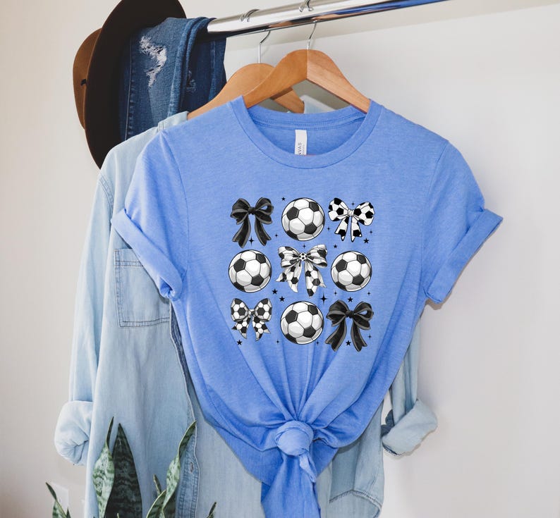 Coquette Soccer Sweatshirt — Bow and Ball Graphic Crewneck, Soccer Mom Gift, Aesthetic Game Day Shirt for Women image 3