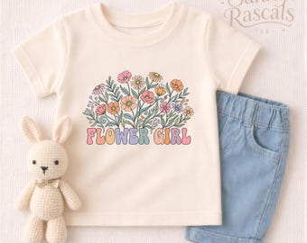 Floral Flower Girl Toddler Shirt,  Wedding Proposal Sweatshirt, Gift for Kids