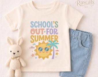 School's Out for Summer Kids Shirt — Cute Last Day of School Tee for Girls, End of Year Student Outfit, Toddler Summer Break T-Shirt