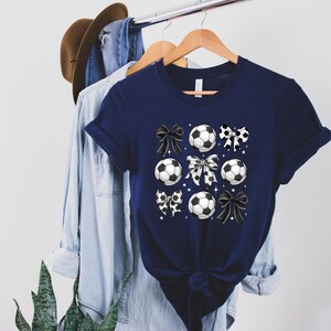 Coquette Soccer Sweatshirt — Bow and Ball Graphic Crewneck, Soccer Mom Gift, Aesthetic Game Day Shirt for Women image 5
