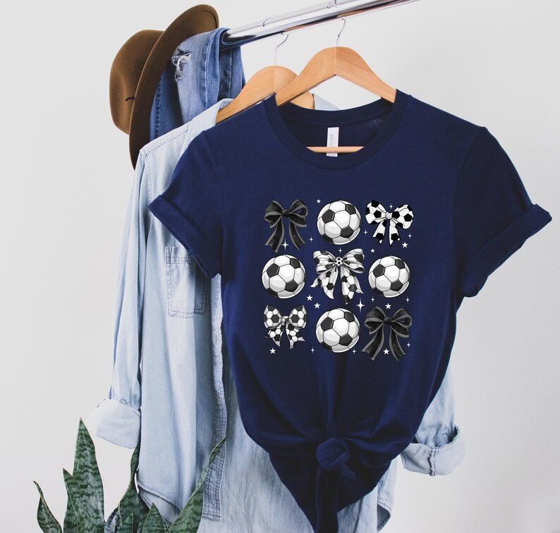 Coquette Soccer Sweatshirt — Bow and Ball Graphic Crewneck, Soccer Mom Gift, Aesthetic Game Day Shirt for Women image 5