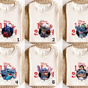 Camiseta personalizada de Stitch de Disney, camiseta de la película Lilo y Stitch de Disney, sudadera de verano de Stitch de Disney, camiseta de Disneyland, camiseta de viaje familiar de Disney imagen 2