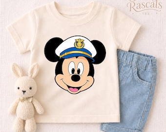 Chemise croisière Disney, sweat-shirt Captain Mickey pour tout-petit, t-shirt vacances en famille