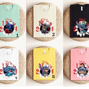 Camiseta personalizada de Stitch de Disney, camiseta de la película Lilo y Stitch de Disney, sudadera de verano de Stitch de Disney, camiseta de Disneyland, camiseta de viaje familiar de Disney imagen 1