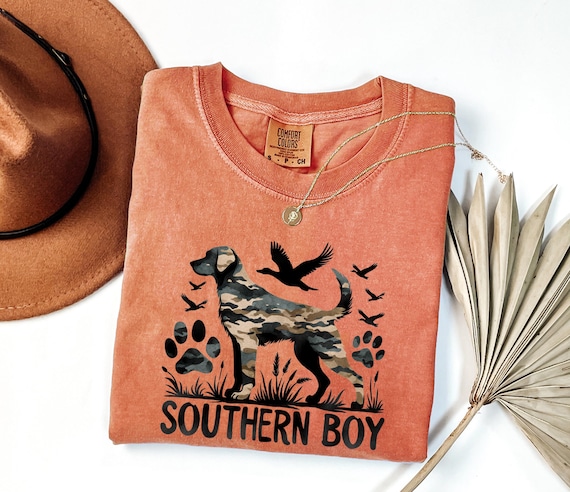 Comfort Colors® Southern Boy Sweatshirt, Hunting Dog Shirt, Camouflage Shirt, Hunt Shirt, Duck Hunting Shirt, Cowboy Shirt, Southern Shirt