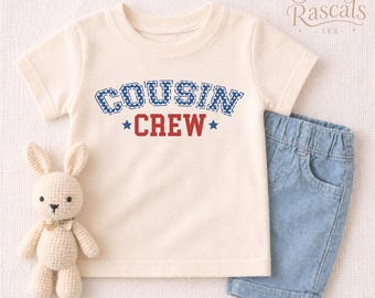 Patriotic Cousin Crew Kids Shirt, Matching 4th of July Toddler Tee, Independence Day Sweashirt