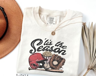 Comfort Colors® Baseball Shirts Baseball Mom T-Shirt, Tis The Season Baseball, Baseball Game Day ,Tis The Season , Baseball Shirts