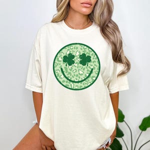 Shamrock Smile St Patrick's Day Shirt, Matching St Patrick' s Day Shirts, St Patty's Day, Irish Shirt, Happy Clover Face Tees, Lucky Shirt image 2