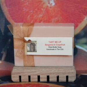 TART ME UP Bergamot & Grapefruit Scented Soap Bars, Handmade Soap For Women, Moisturizing Coconut Oil and Shea Butter Soap image 1