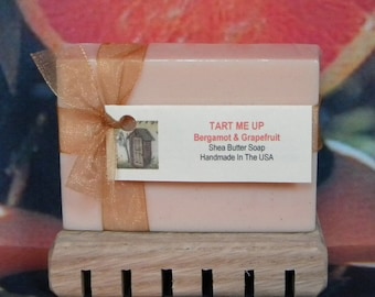 TART ME UP Bergamot & Grapefruit Scented Soap Bars, Handmade Soap For Women, Moisturizing Coconut Oil and Shea Butter Soap