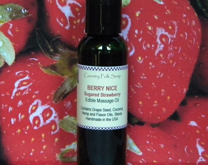 BERRY NICE Strawberry Massage Oil Strawberry Body Oil | Etsy