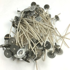 Candle Wicks Pre-Tabbed Natural Cotton Wicks, Small or Large Candle Wicks, Mason Jar & Votive Candle Wicks, CD 5 6 8 10 12, 3 4 and 5 Inch