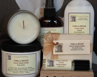 VANILLA MOOSE Soap Gift Set, Mother's Day Birthday Gifts For Mom, Vanilla Soap Lotion Candle Set, Vanilla Soap Gift Set