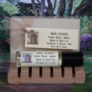 WOOD STOCKED Cedar Wood Home Fragrance Spray with Amber Musk & Vanilla Linen Room Spray image 4