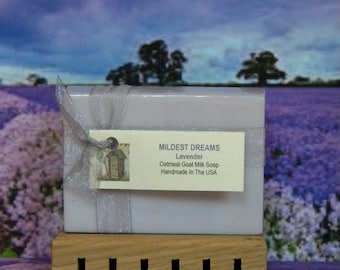 MILDEST DREAMS Natural Lavender Soap Bar With Oatmeal To Soothe Dry Sensitive Skin Detergent Free