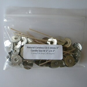 3" Natural Cotton Candle Wicks, 50 Quantity Pre Tabbed Wicks, Small Candle Wicks, Votive Candle Wicks