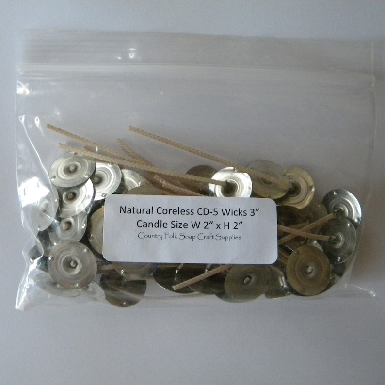 3" Natural Cotton Candle Wicks, 50 Quantity Pre Tabbed Wicks, Small Candle Wicks, Votive Candle Wicks