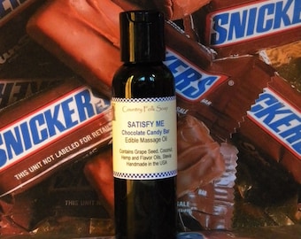 SATISFY ME, Romantic Anniversary Gift For Men Women Wife Husband Couples Chocolate Candy Massage Oil Edible Massage Oil,