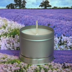 Lavender Soy Wax Candle Tin: Hand Poured Aromatherapy Candle
