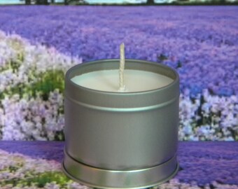 Lavender Soy Wax Candle Tin: Hand Poured Aromatherapy Candle