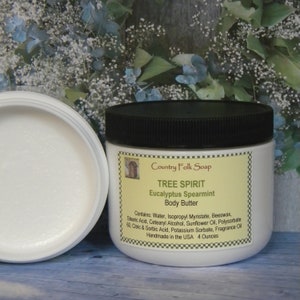 TREE SPIRIT Eucalyptus Spearmint Soap Gift Set Handmade Bath Gift Soap, Lotion, Candle & Body Room Spray, Unisex Men Women Gifts Set image 4