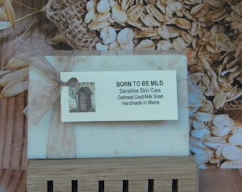 Oatmeal Goat Milk Soap: Unscented, Sensitive Skin Bar BORN MILD