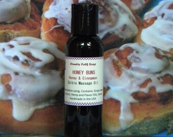 HONEY BUNS Cinnamon Bun Massage Oil, Sexy Gift For Her, Romantic Gift For Her. Anniversary Gifts For Her, Honey Cinnamon Body Oil