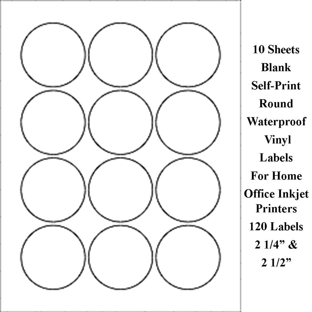 Waterproof Label Sheets, Blank Round Circular Vinyl Bottle Labels, Mason Canning Jar Labels ...