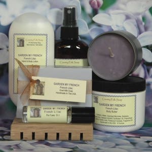 GARDEN MY FRENCH Lilac Soap Gift Set, Mother's Day Birthday Gifts Mom, Grandmom Gifts, Handmade Bath Set, Soap & Lotion Set, Gifts For Nana