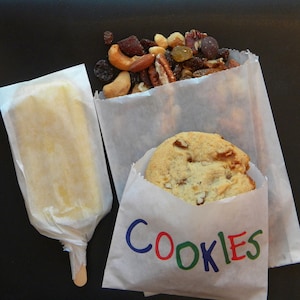 100 Wax Paper Bags Food Grade Bakery Bags For Cookies Popsicles Favors Sandwich Snacks Treats Popcorn Eco Friendly Sustainable