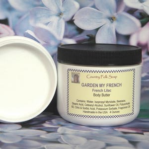 Lilac Body Butter GARDEN MY FRENCH, Dry Skin Moisturizer, Natural Skin Care, Handmade Body Butter, Body Moisturizer, Scented Body Butter