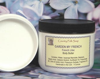 Lilac Body Butter GARDEN MY FRENCH, Dry Skin Moisturizer, Natural Skin Care, Handmade Body Butter, Body Moisturizer, Scented Body Butter