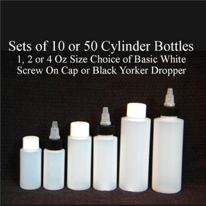 Empty Plastic Cylinder Bottles: 1, 2, or 4 oz - Wholesale Sets